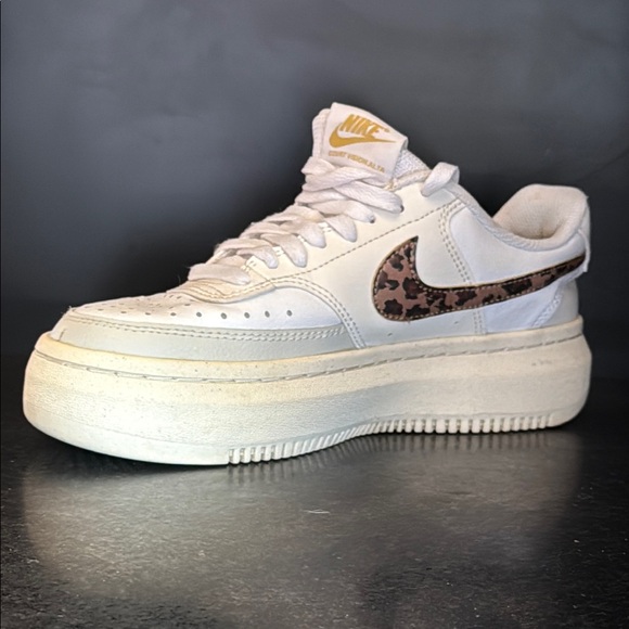 Nike Court Vision Alta White and Brown Platform Sneakers Size 8 - Picture 4 of 7